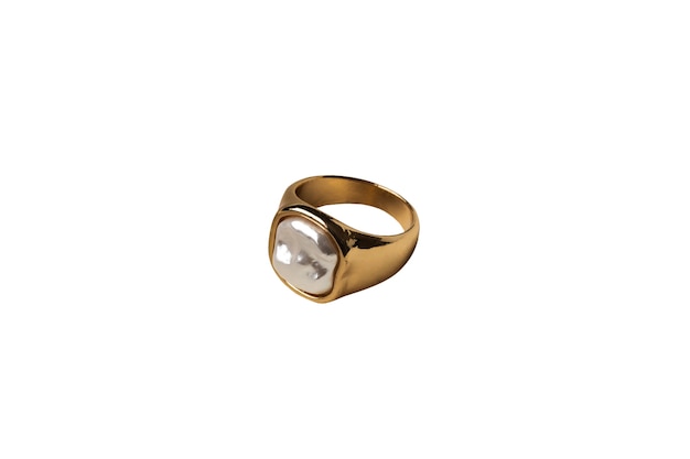 Free PSD close up on golden ring isolated