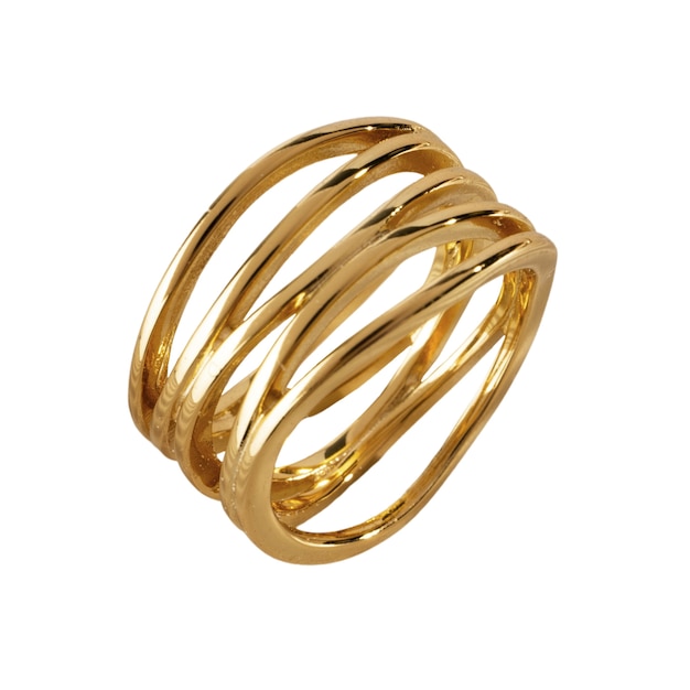 Close up on golden ring isolated