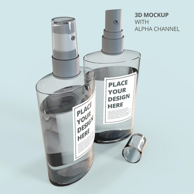 Download Premium PSD | Spray bottle mockup realistic rendering