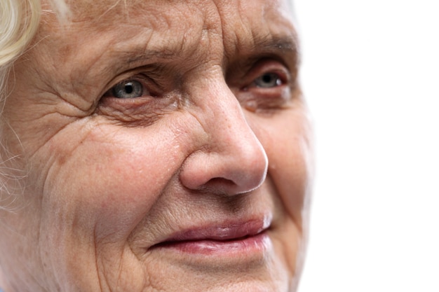 close up on old woman portrait