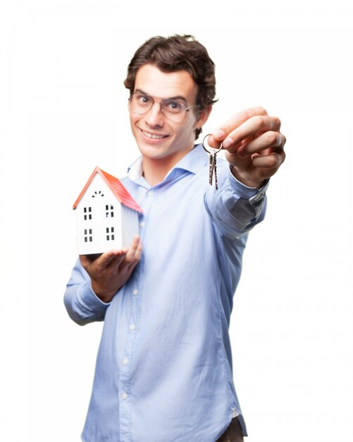 Close-up of owner holding his keys