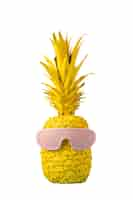 Free PSD close up on pineapple isolated