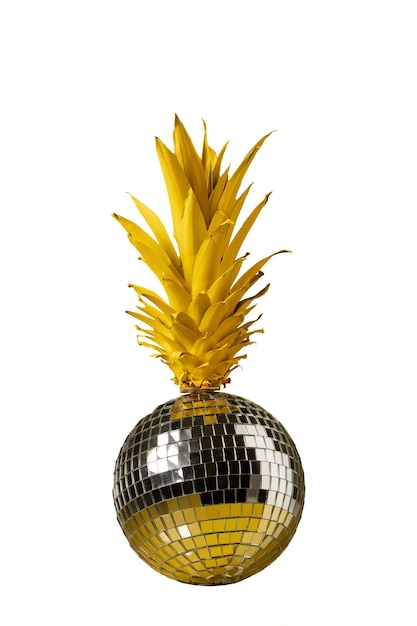 Free PSD close up on pineapple isolated