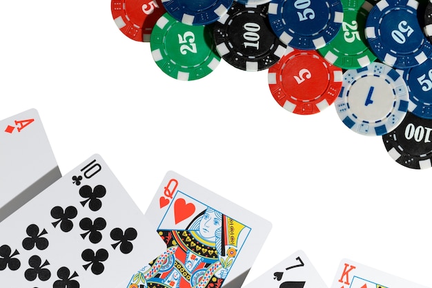 Free PSD close up on playing cards