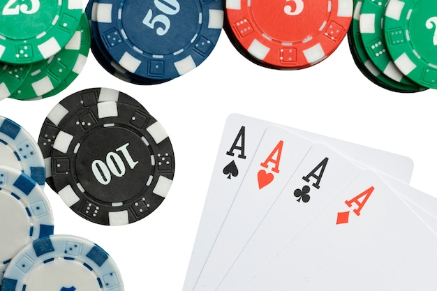 Free PSD close up on playing cards