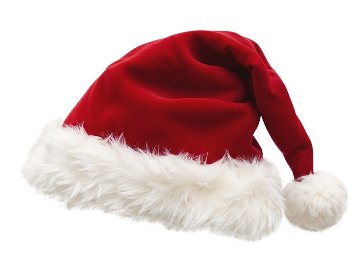 Free PSD close up on red santa hat isolated