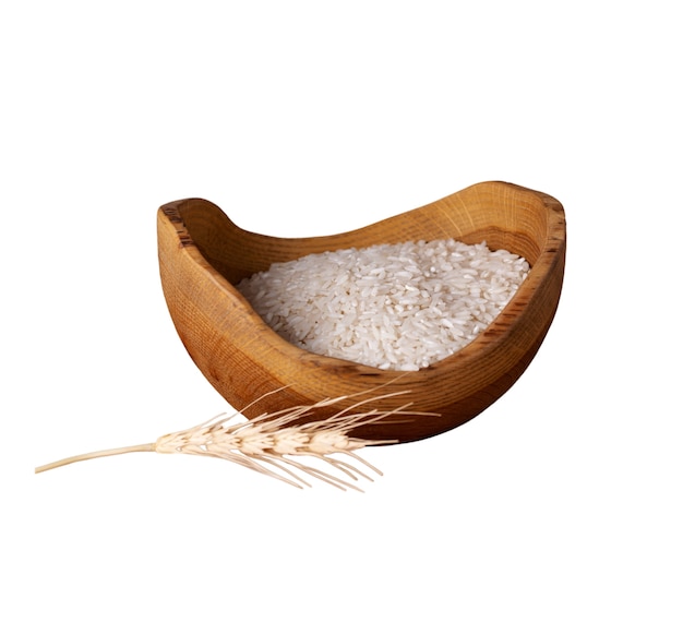 Close up on rice isolated