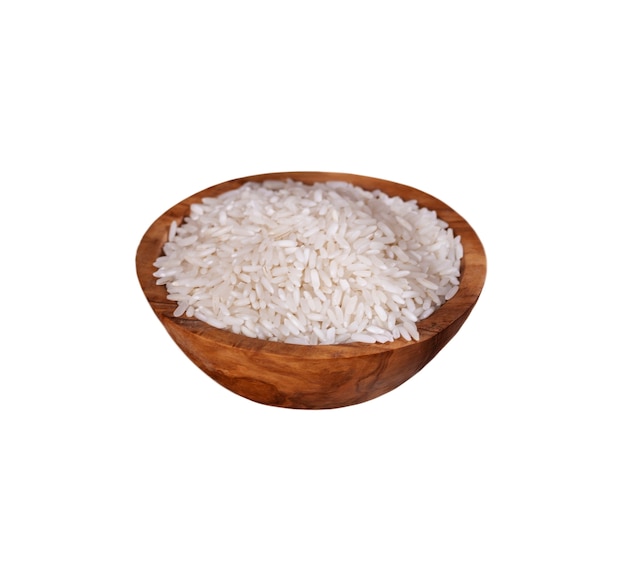 Close up on rice isolated