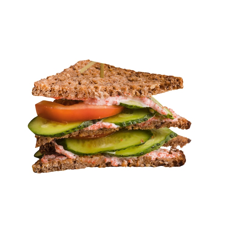 Free PSD close up on sandwich  isolated