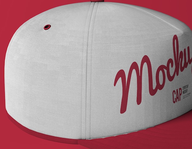 Close up on sport cap mockup