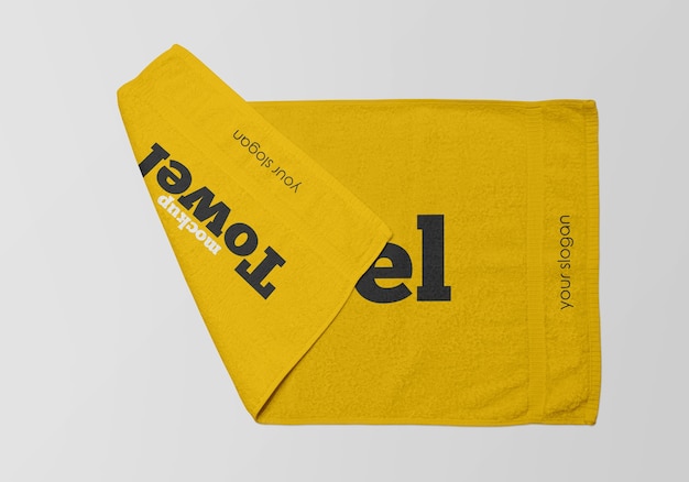 Close up on towel mockup isolated