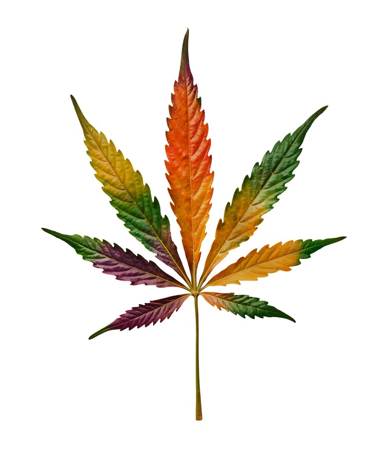 Free PSD close up on weed leaf isolated
