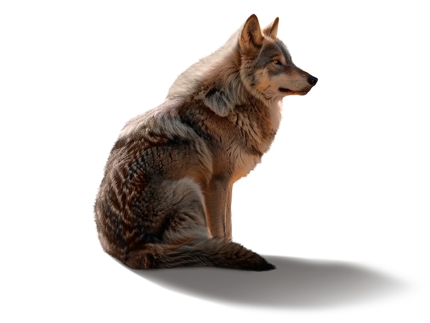 close up on wolf isolated