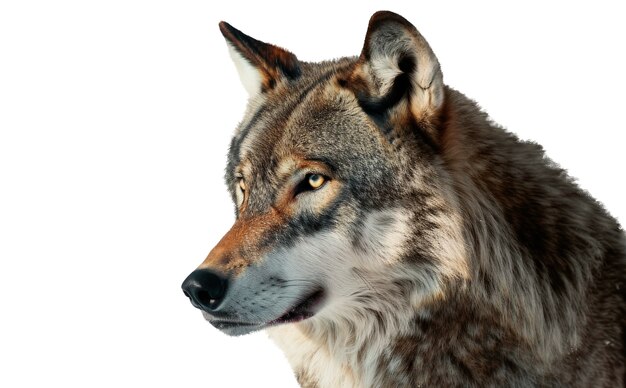 Close up on wolf isolated