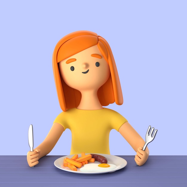 Free PSD close up on woman with breakfast