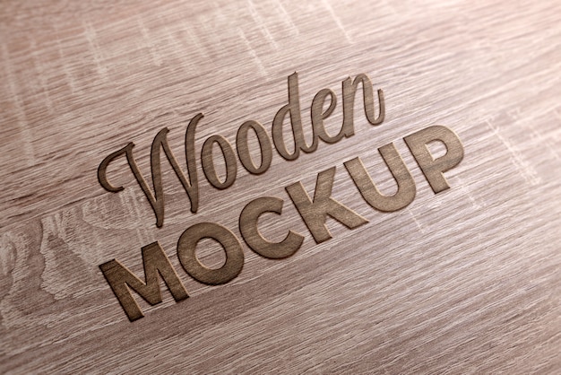 Close up on wood texture mockup