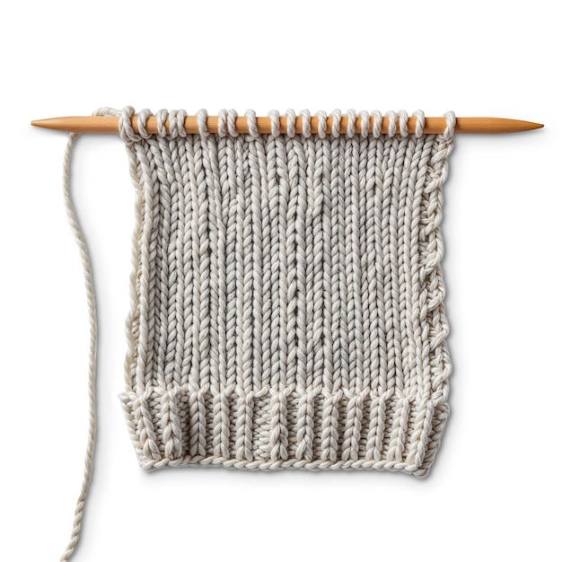 close up on yarn with needle