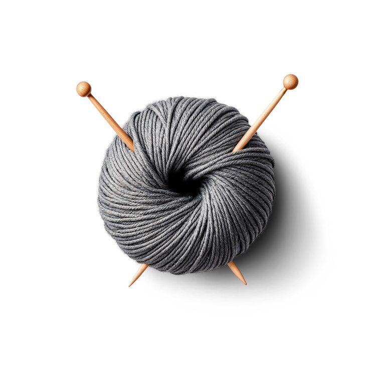 Free PSD close up on yarn with needle