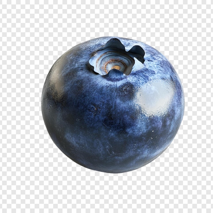 Free PSD closeup of a single ripe blueberry