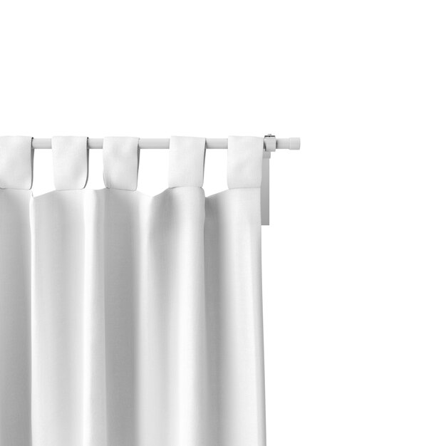 Closeup of white curtain mockup