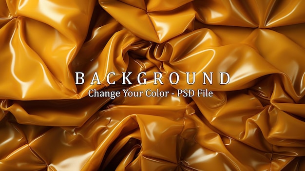 Free PSD closeup of yellow satin fabric texture background clipping path