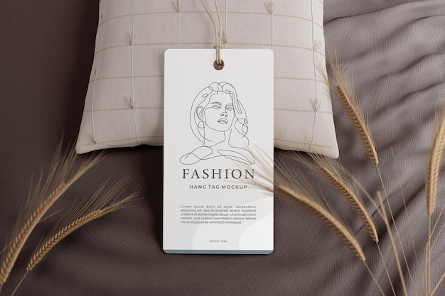 Clothing hang tag mockup