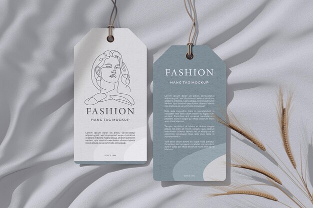 Clothing hang tag mockup