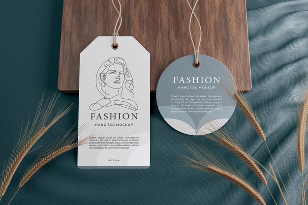 Clothing hang tag mockup