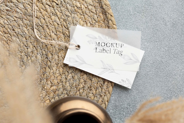 Clothing label mock-up with jute pad