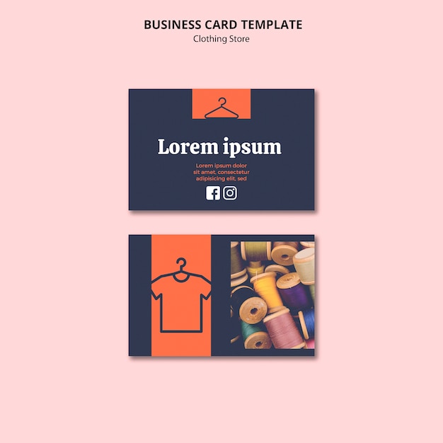 Free PSD clothing store business card template