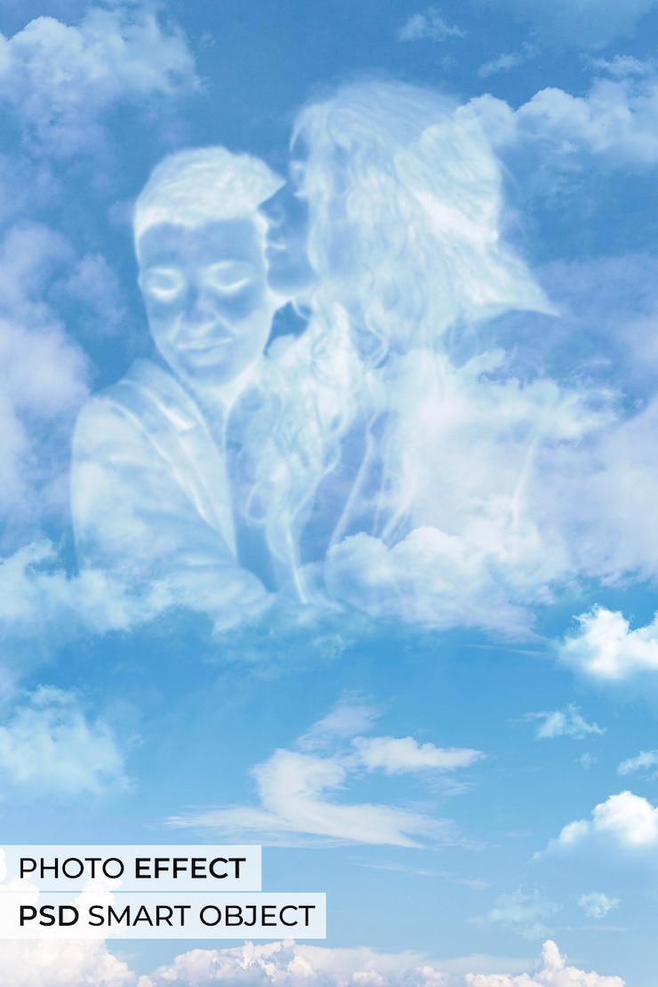 Free PSD clouds photo effect