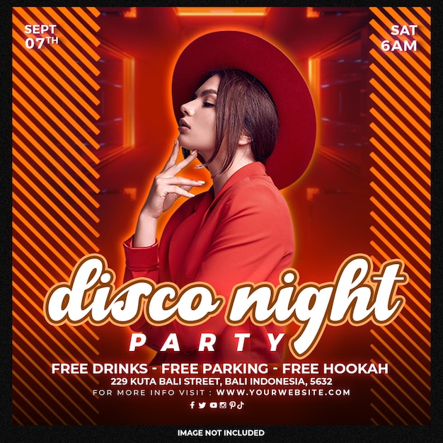 Club DJ Party Flyer Social Media Post – Free PSD Download