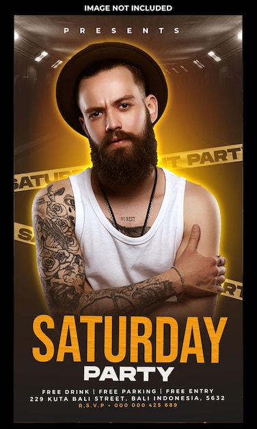 Club DJ Party Flyer Social Media Post – Free PSD Download