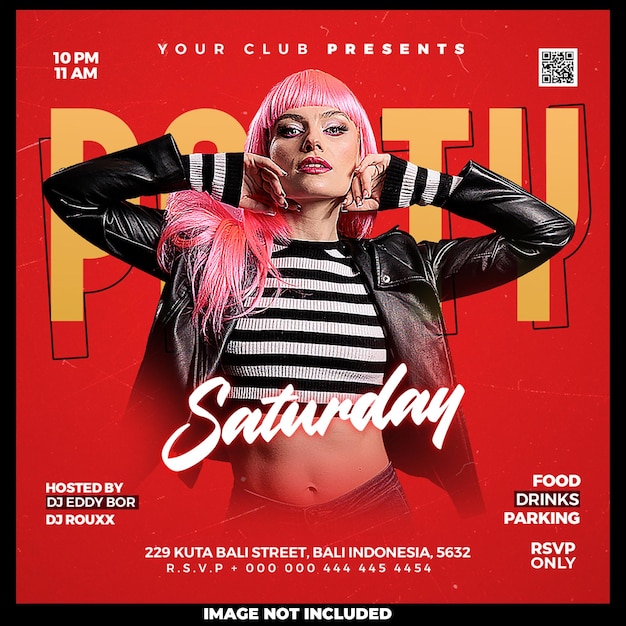 Club dj party flyer social media post