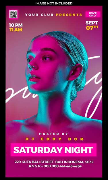 club dj party social media story post design template