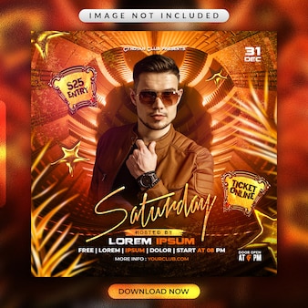 Club party flyer or social media banner template