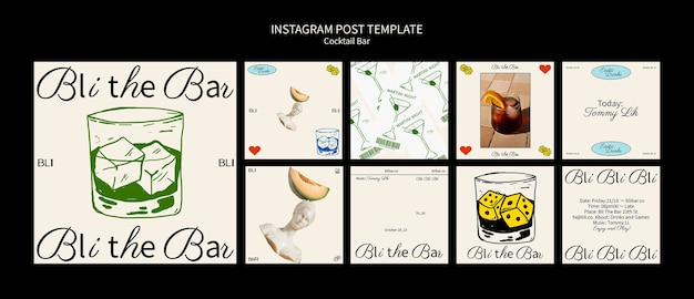 無料PSD カクテルバーのテンプレートデザイン