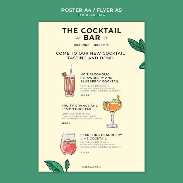 Cocktail bar template design