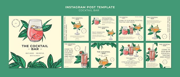 無料PSD カクテルバーのテンプレートデザイン