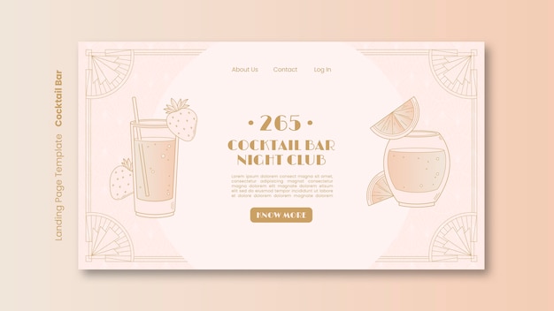 Free PSD cocktail bar template design