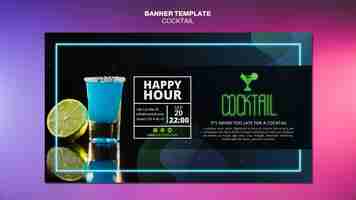 PSD gratuito modello di banner concetto cocktail