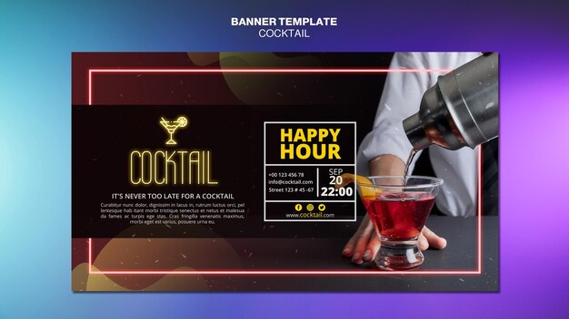 Cocktail concept banner template