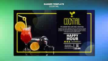 Free PSD cocktail concept banner template