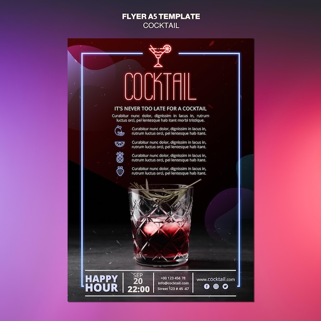 Free PSD cocktail concept flyer template