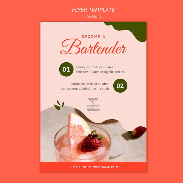 Cocktail concept flyer template