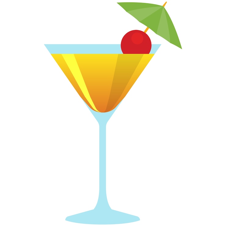 Free PSD cocktail drink illustration