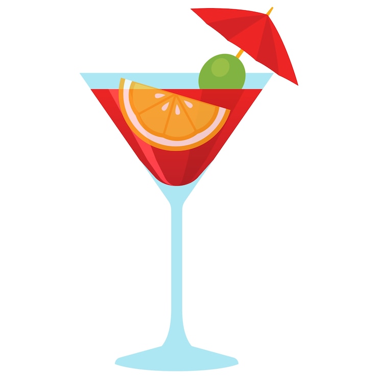 Free PSD cocktail drink illustration