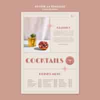 PSD gratuito modello di progettazione poster menu cocktail