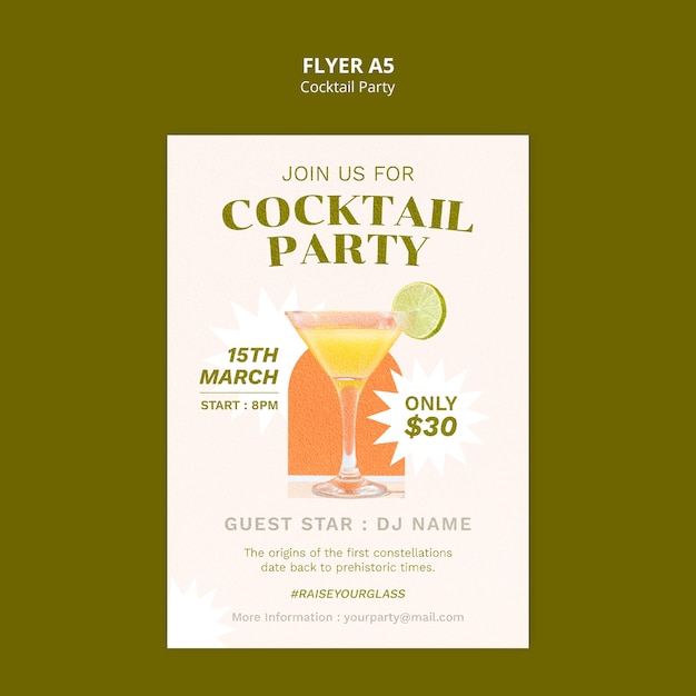 cocktail party flyer - join us for a night of fun!