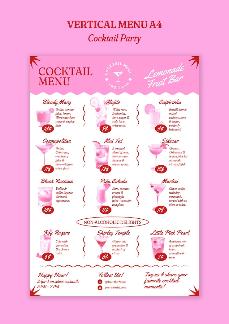Free PSD cocktail party template design
